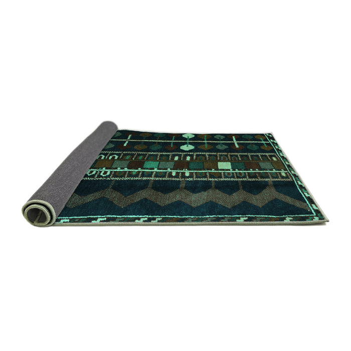 Sideview of Southwestern Turquoise Country Rug, tr2387turq