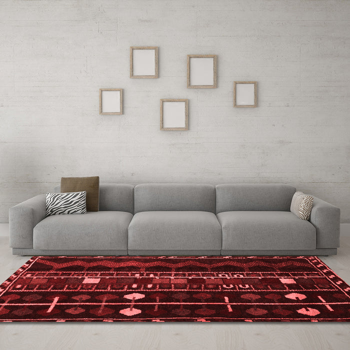 Country Red Washable Rugs