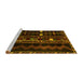 Sideview of Machine Washable Southwestern Yellow Country Rug, wshtr2387yw