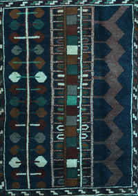 Southwestern Light Blue Country Rug, tr2387lblu