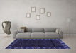 Machine Washable Persian Blue Traditional Rug in a Living Room, wshtr2388blu