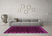 Machine Washable Persian Pink Traditional Rug in a Living Room, wshtr2388pnk