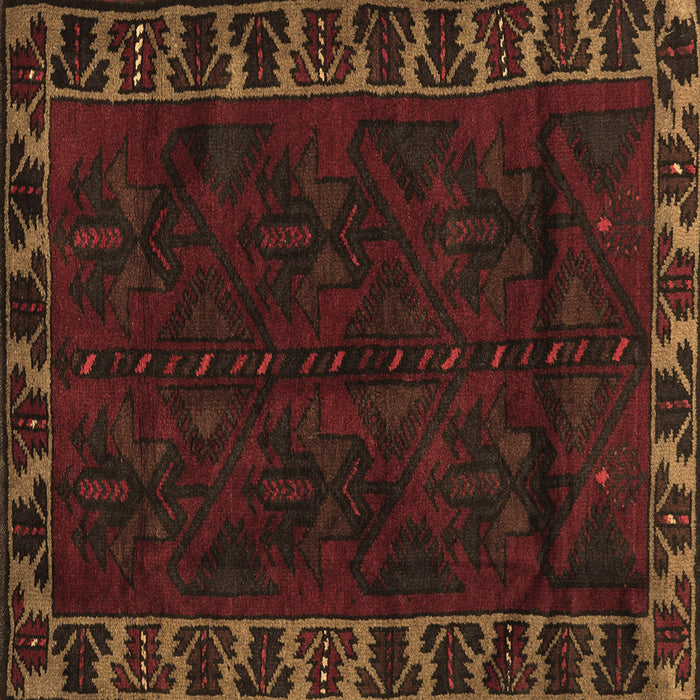 Square Machine Washable Persian Brown Traditional Rug, wshtr2388brn