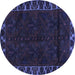 Round Persian Blue Traditional Rug, tr2388blu