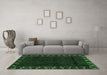 Machine Washable Persian Emerald Green Traditional Area Rugs in a Living Room,, wshtr2388emgrn