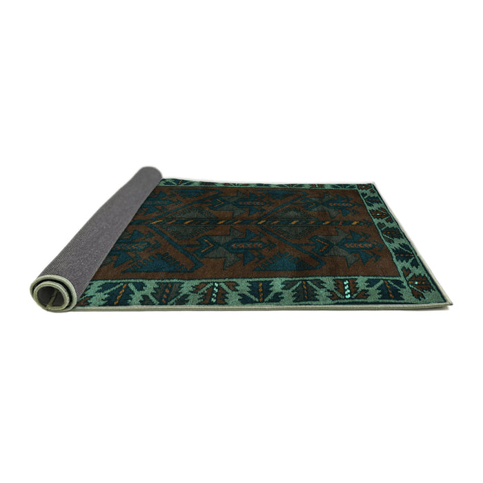 Sideview of Persian Turquoise Traditional Rug, tr2388turq