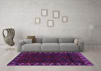 Machine Washable Persian Purple Traditional Rug, wshtr2388pur