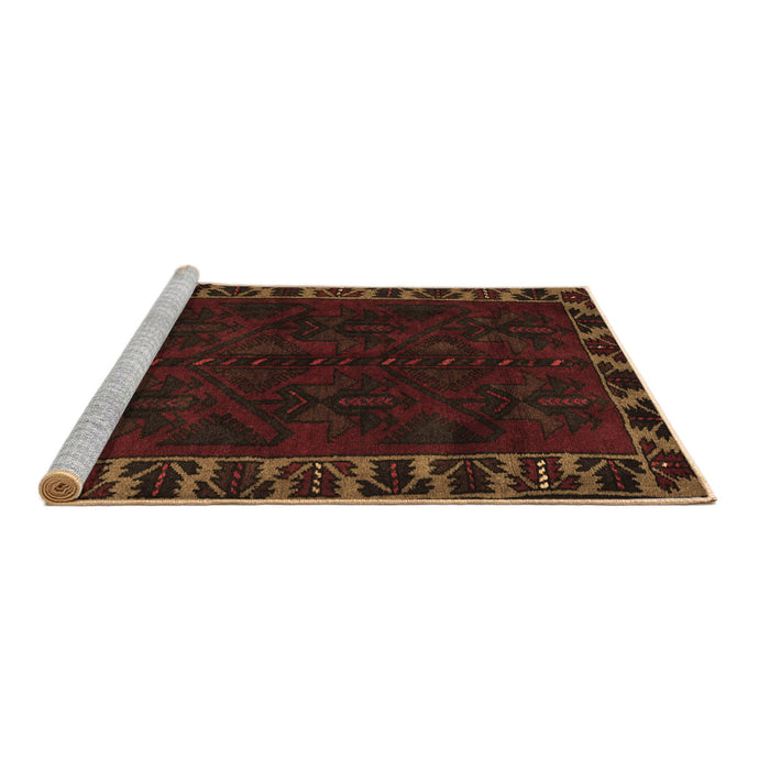 Sideview of Machine Washable Persian Brown Traditional Rug, wshtr2388brn