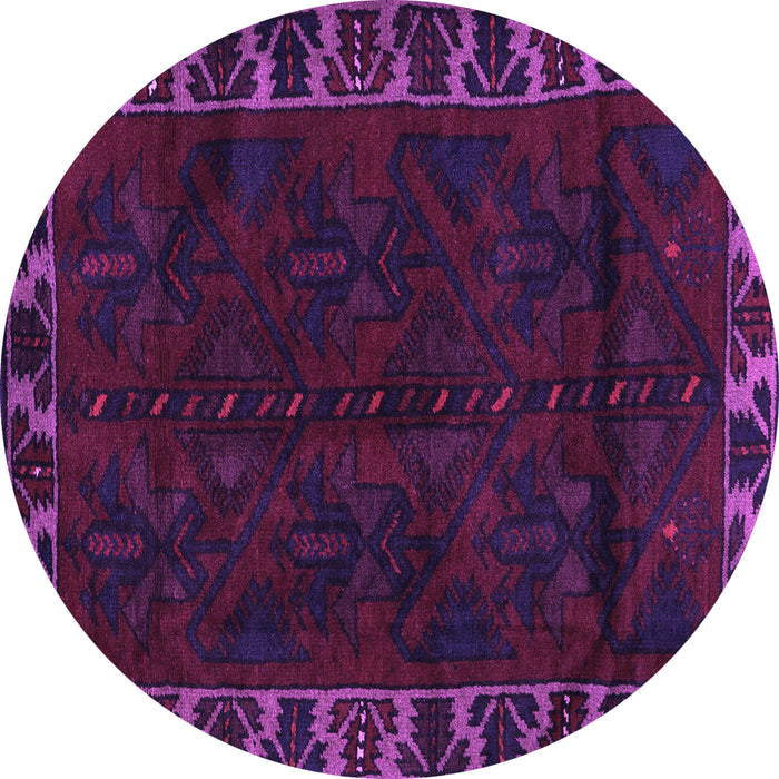 Round Persian Purple Traditional Rug, tr2388pur