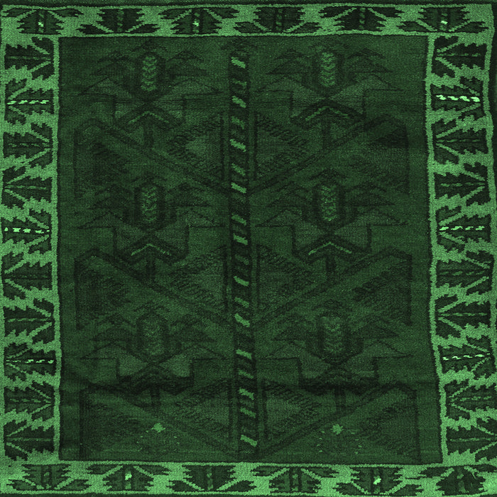 Square Persian Emerald Green Traditional Rug, tr2388emgrn