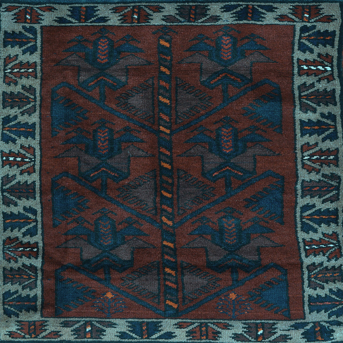 Square Machine Washable Persian Light Blue Traditional Rug, wshtr2388lblu