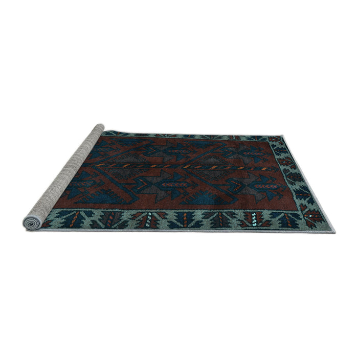 Sideview of Machine Washable Persian Light Blue Traditional Rug, wshtr2388lblu
