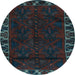 Round Persian Light Blue Traditional Rug, tr2388lblu