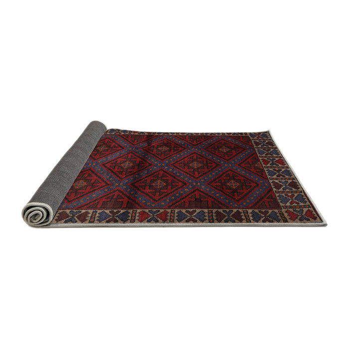 Sideview of Traditional Saffron Red Persian Rug, tr2389
