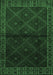 Machine Washable Persian Emerald Green Traditional Area Rugs, wshtr2389emgrn