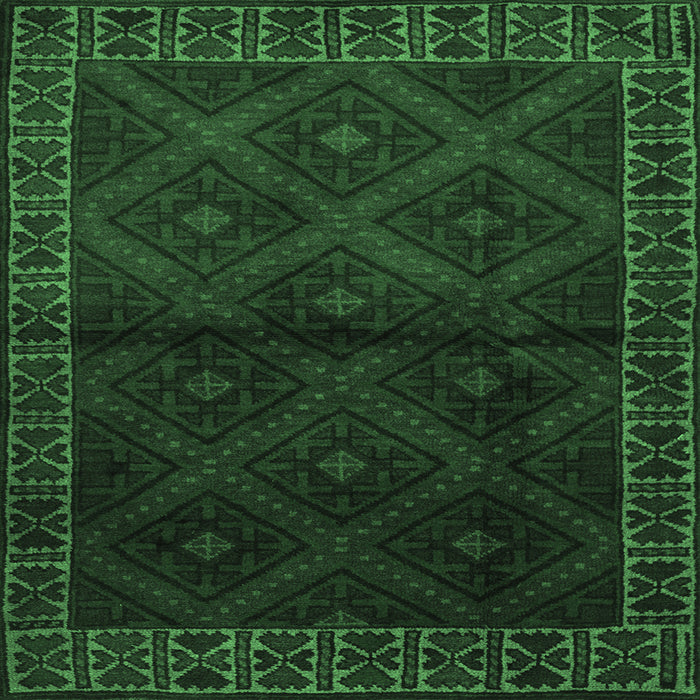 Square Persian Emerald Green Traditional Rug, tr2389emgrn