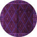 Round Persian Purple Traditional Rug, tr2389pur