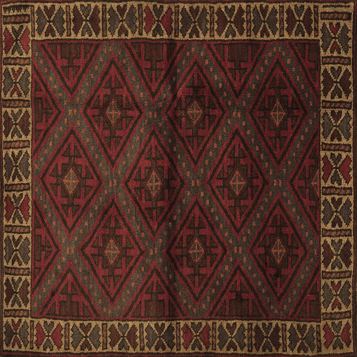 Square Persian Brown Traditional Rug, tr2389brn