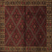 Square Persian Brown Traditional Rug, tr2389brn