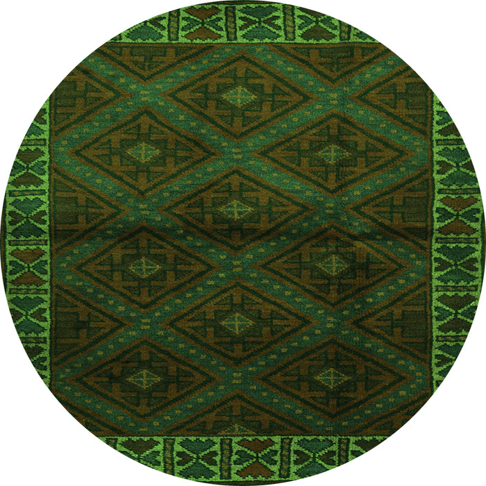 Square Persian Green Traditional Rug, tr2389grn