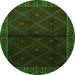 Square Persian Green Traditional Rug, tr2389grn