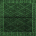 Square Machine Washable Persian Emerald Green Traditional Area Rugs, wshtr2389emgrn