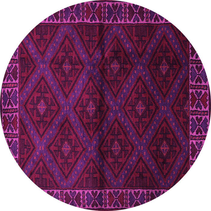 Round Machine Washable Persian Pink Traditional Rug, wshtr2389pnk