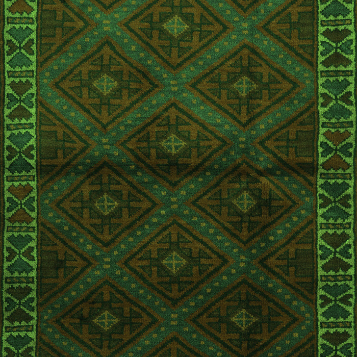 Serging Thickness of Machine Washable Persian Green Traditional Area Rugs, wshtr2389grn