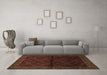 Machine Washable Persian Brown Traditional Rug in a Living Room,, wshtr2389brn