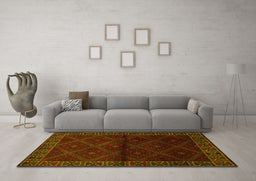 Machine Washable Persian Yellow Traditional Rug in a Living Room, wshtr2389yw