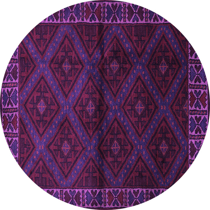 Round Machine Washable Persian Purple Traditional Area Rugs, wshtr2389pur