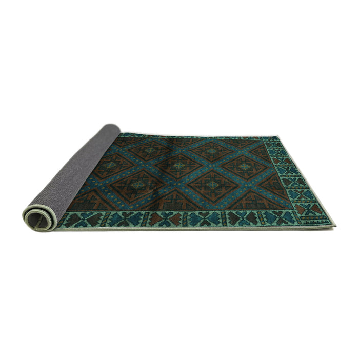 Sideview of Persian Turquoise Traditional Rug, tr2389turq