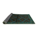 Sideview of Persian Turquoise Traditional Rug, tr2389turq