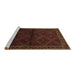 Sideview of Machine Washable Persian Brown Traditional Rug, wshtr2389brn