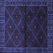 Square Persian Blue Traditional Rug, tr2389blu