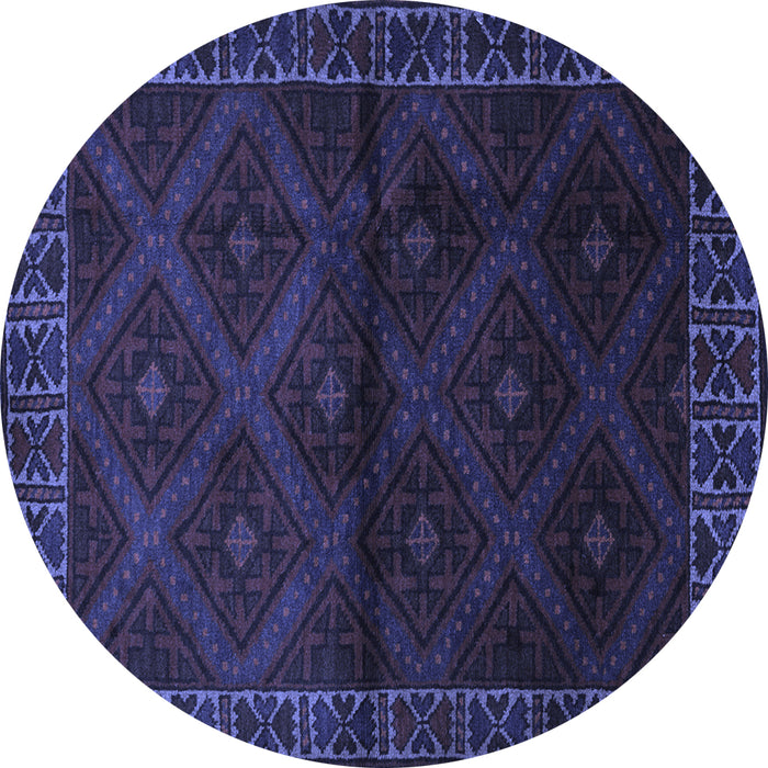 Round Persian Blue Traditional Rug, tr2389blu