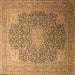 Square Medallion Brown Traditional Rug, tr238brn