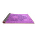 Sideview of Medallion Purple Traditional Rug, tr238pur