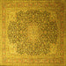 Square Medallion Yellow Traditional Rug, tr238yw