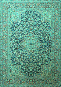 Medallion Turquoise Traditional Rug, tr238turq