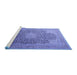 Sideview of Machine Washable Medallion Blue Traditional Rug, wshtr238blu