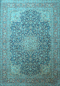 Medallion Light Blue Traditional Rug, tr238lblu