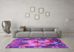 Machine Washable Persian Purple Traditional Area Rugs in a Living Room, wshtr2390pur