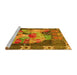 Sideview of Machine Washable Persian Yellow Traditional Rug, wshtr2390yw