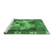 Sideview of Machine Washable Persian Emerald Green Traditional Area Rugs, wshtr2390emgrn