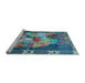 Sideview of Machine Washable Persian Light Blue Traditional Rug, wshtr2390lblu