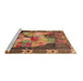 Sideview of Machine Washable Persian Brown Traditional Rug, wshtr2390brn