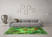 Machine Washable Persian Green Traditional Area Rugs in a Living Room,, wshtr2390grn