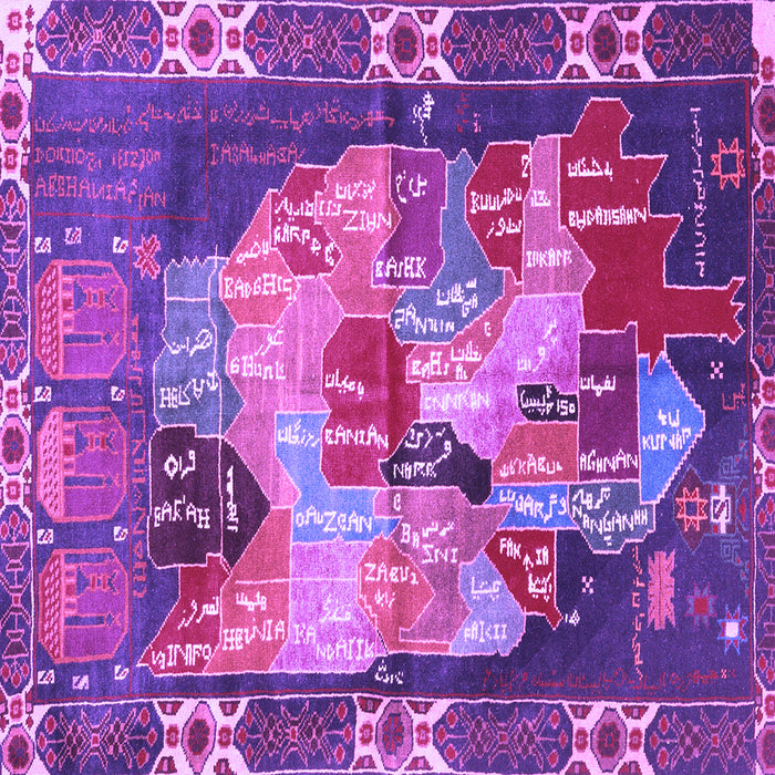 Square Persian Purple Traditional Rug, tr2390pur