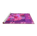 Sideview of Machine Washable Persian Pink Traditional Rug, wshtr2390pnk